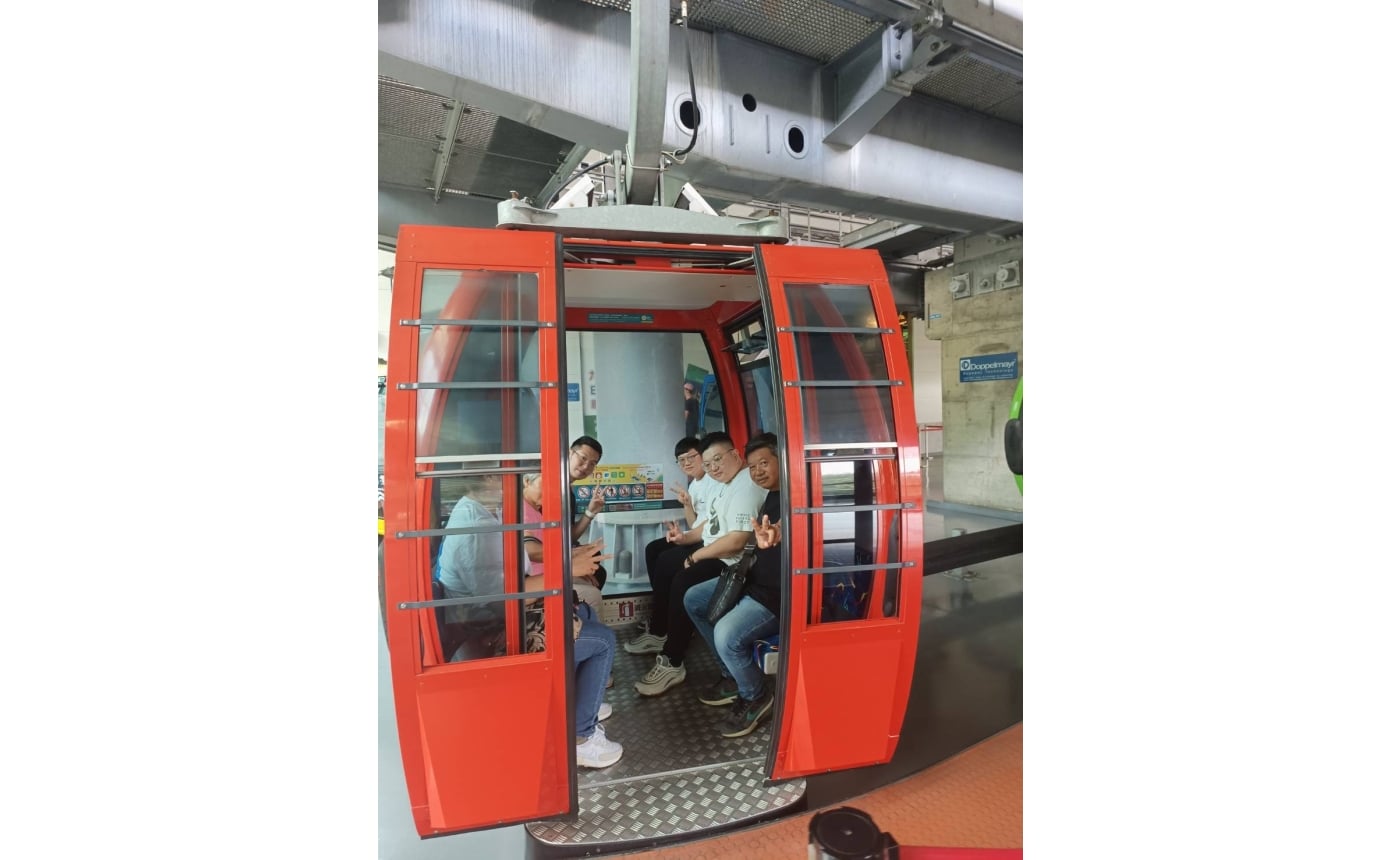 準備搭乘日月潭纜車